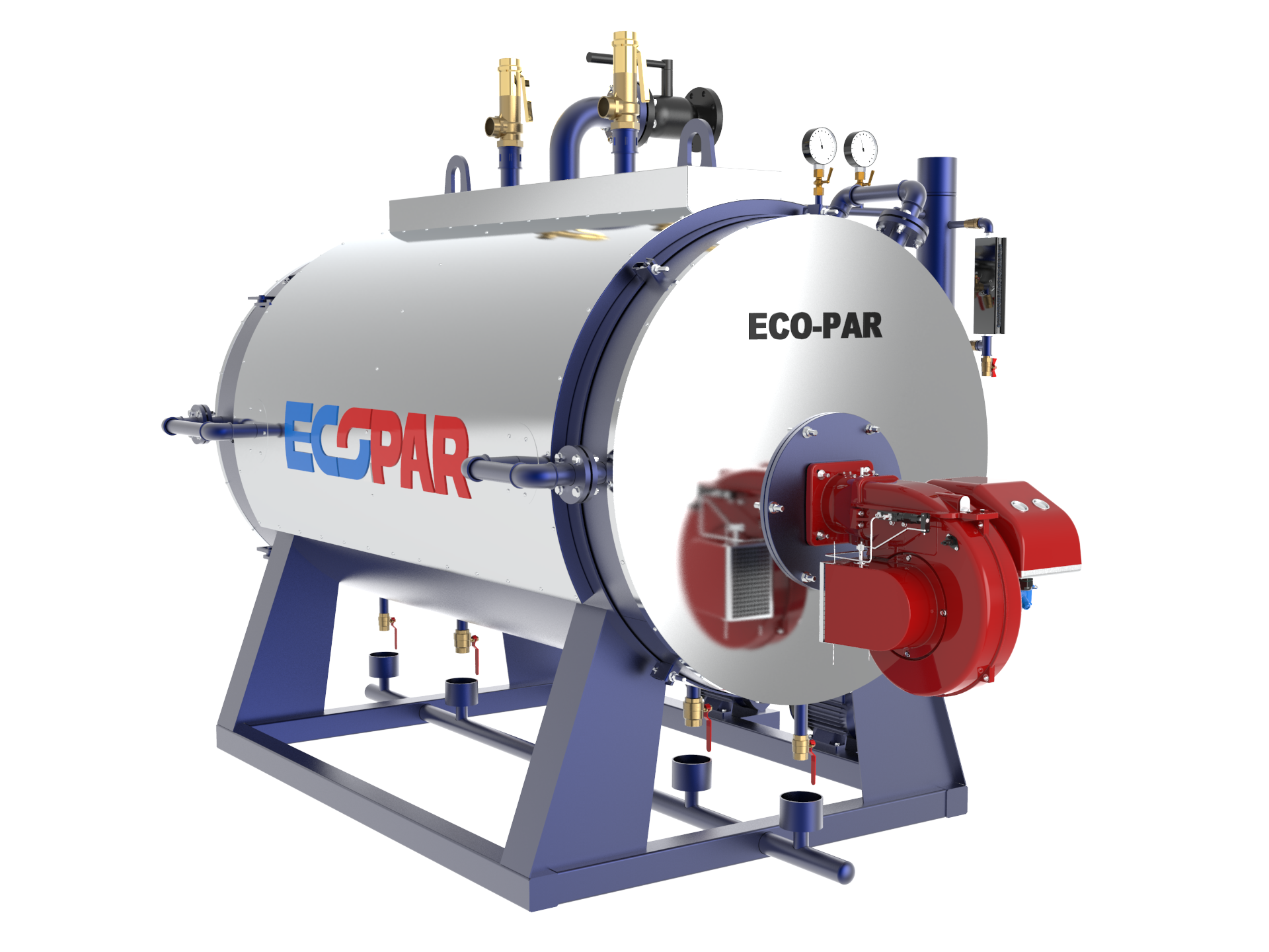 Промышленный паровой котел ECO-PAR 900 кг/ч, 0,07 МПа (3 хода / трехходовой)